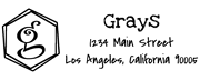 Hexagon Letter G Monogram Stamp Sample